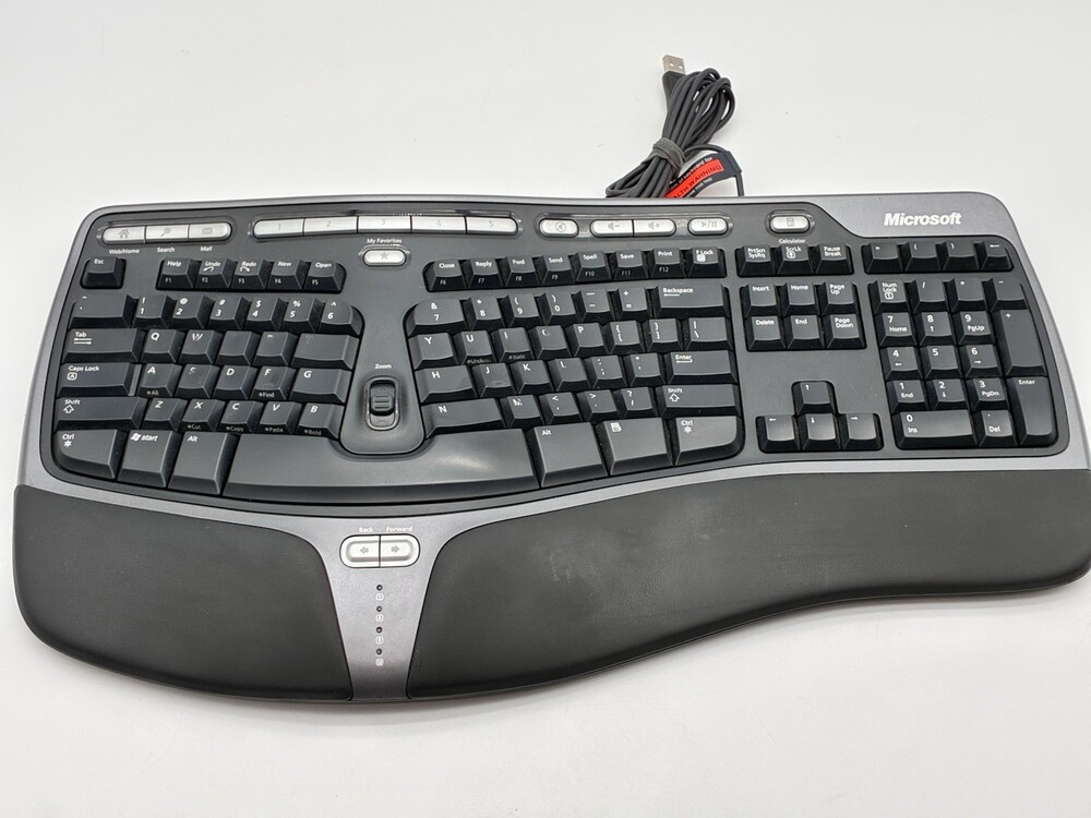 Microsoft Natural Ergonomic Keyboard 4000 v1.0 KU-0462 Wired USB Tested Working